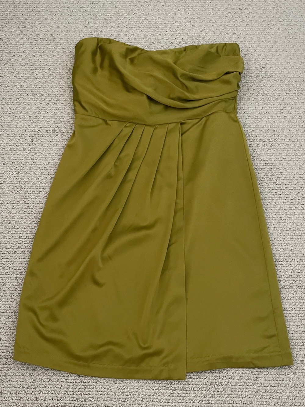 The Limited Chartreuse Strapless Pleated Cocktail Dress
